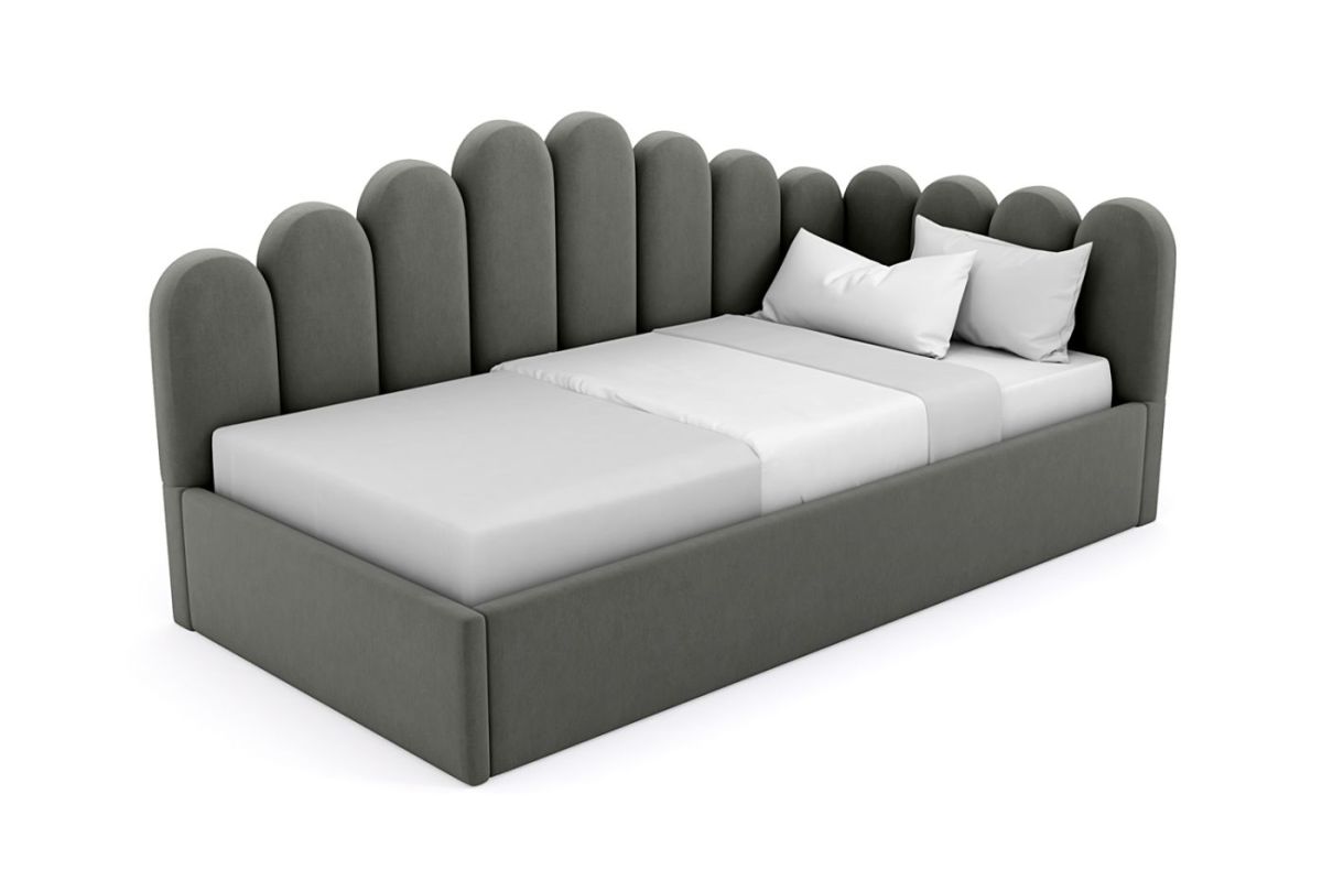 Кровать угловая Лилу интерьерная +основание/ПМ/бельевое дно (80х200) | фото 7