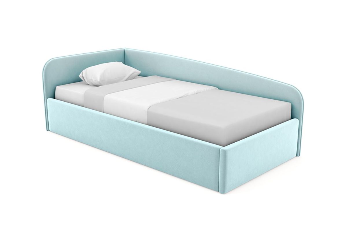 Кровать угловая Лэсли интерьерная +основание/ПМ/бельевое дно (90х200) | фото 21