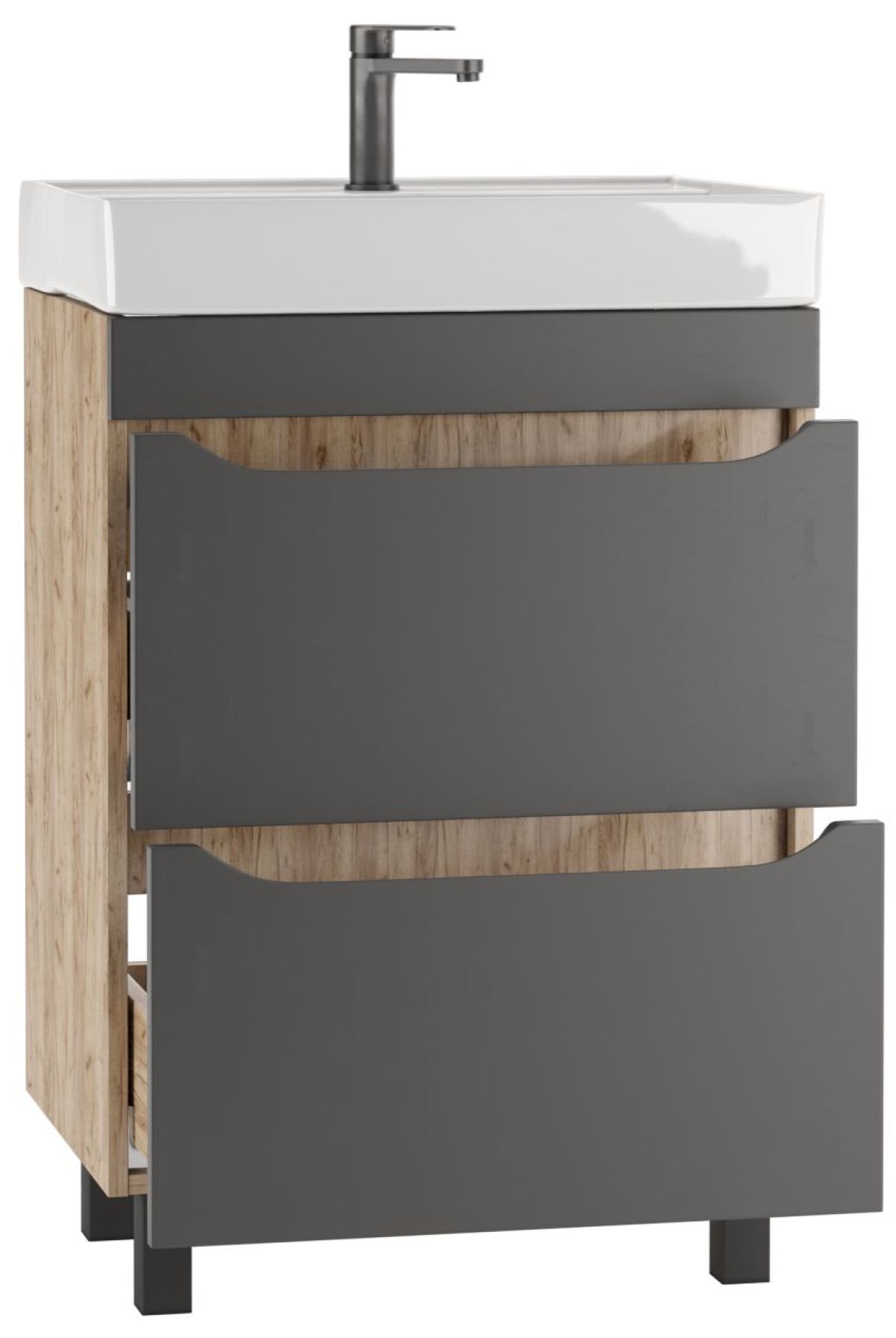 Тумба под умывальник "Енисей 60" Bruno с двумя ящиками Домино (DBr2901T) | фото 2