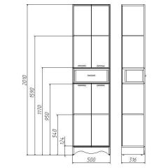 Пенал напольный 50 Rich Белое Дерево с верхним ящиком В1 Домино (DR6014P) | фото 11