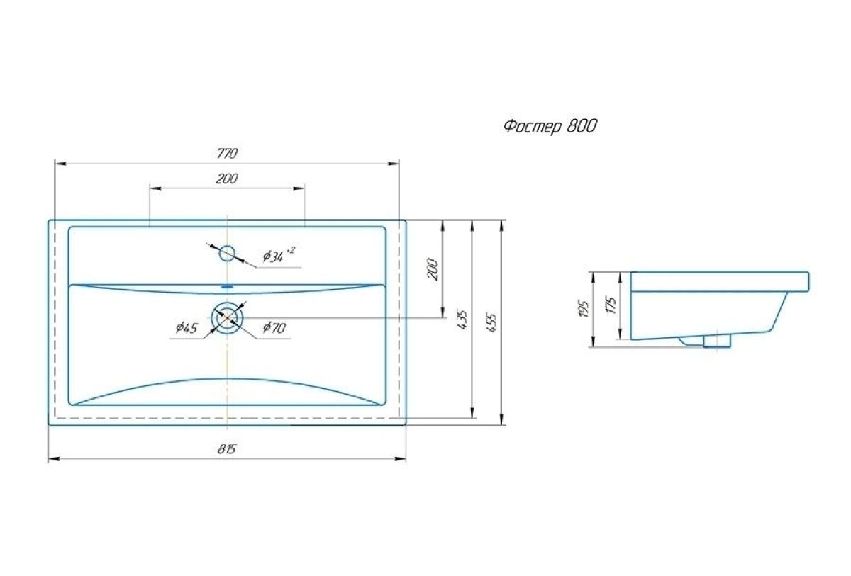 Умывальник мебельный "Фостер 80" Kirovit | фото 7