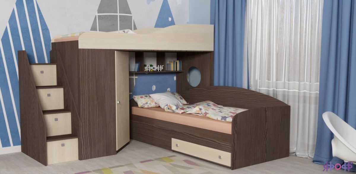 Кровать Кадет-2 с универсальной лестницей | фото 2