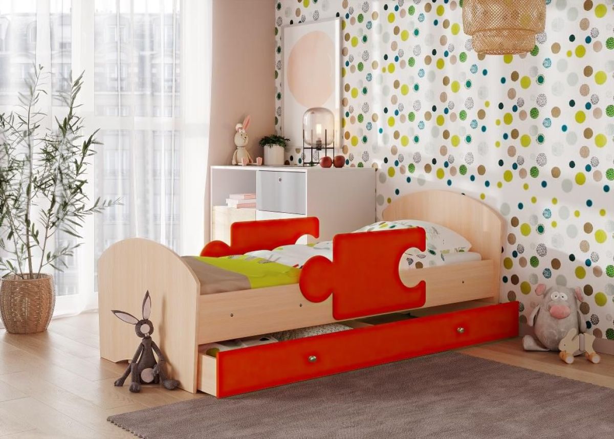 Кровать "Мозайка" на щитах + бортики + ящики | фото 13