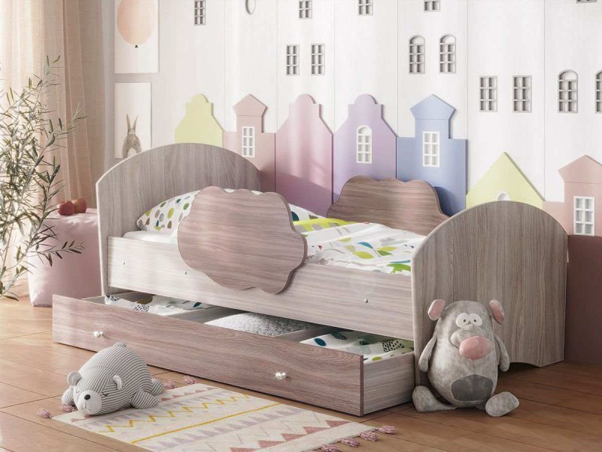 Кровать "Тучка" на щитах с бортиками + ящик | фото 5