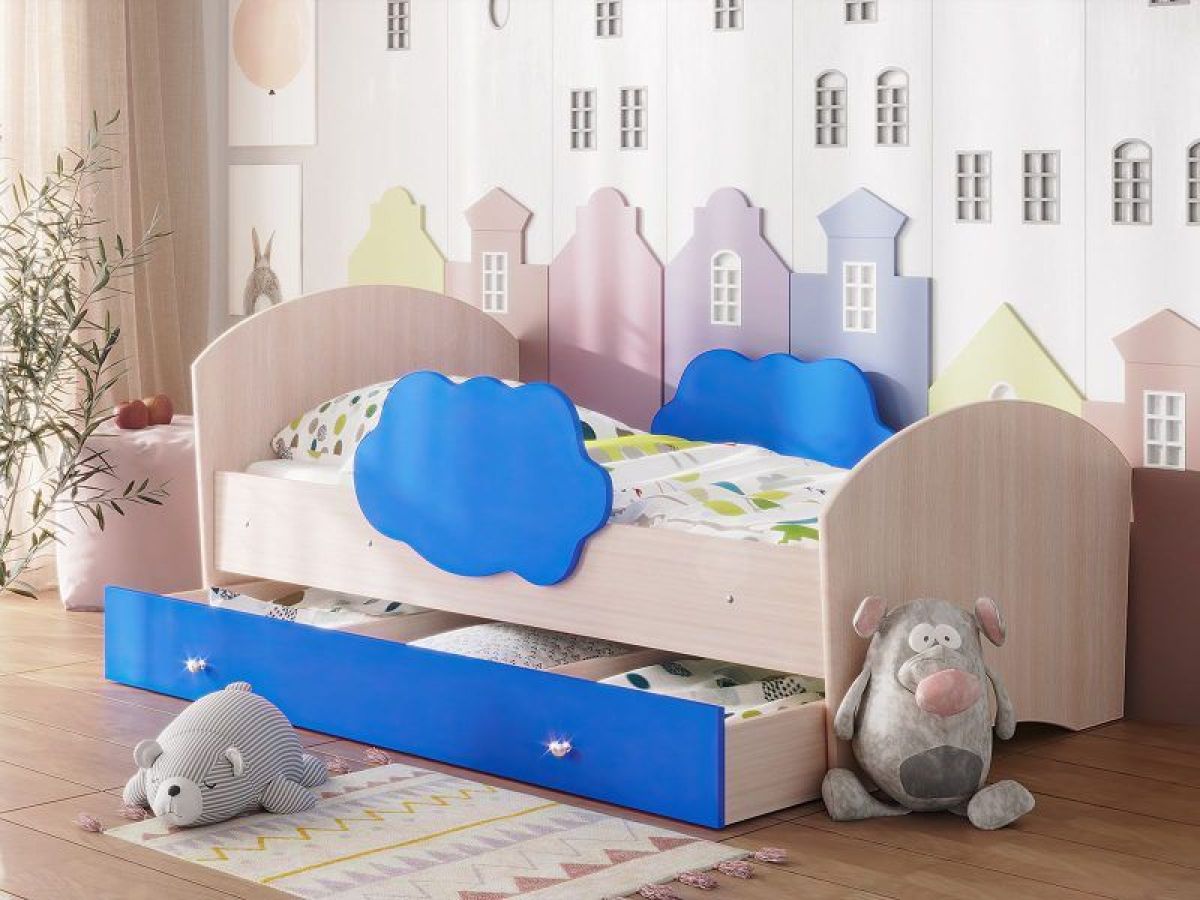 Кровать "Тучка" на щитах с бортиками + ящик | фото 7