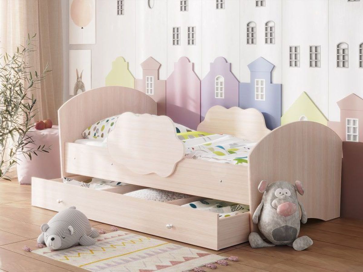 Кровать "Тучка" на щитах с бортиками + ящик | фото 8