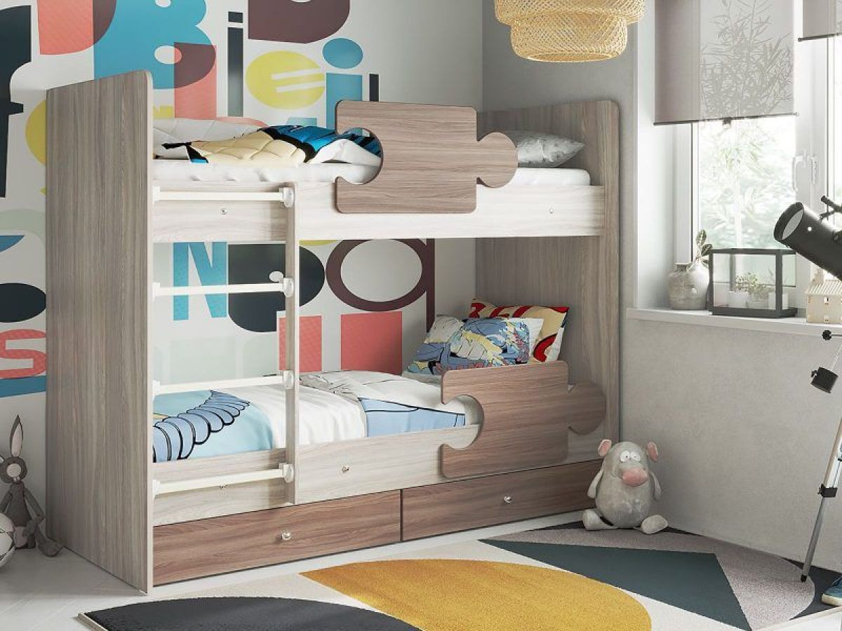 Кровать двухъярусная "Тетрис" (латы) с бортиками + ящики | фото 9