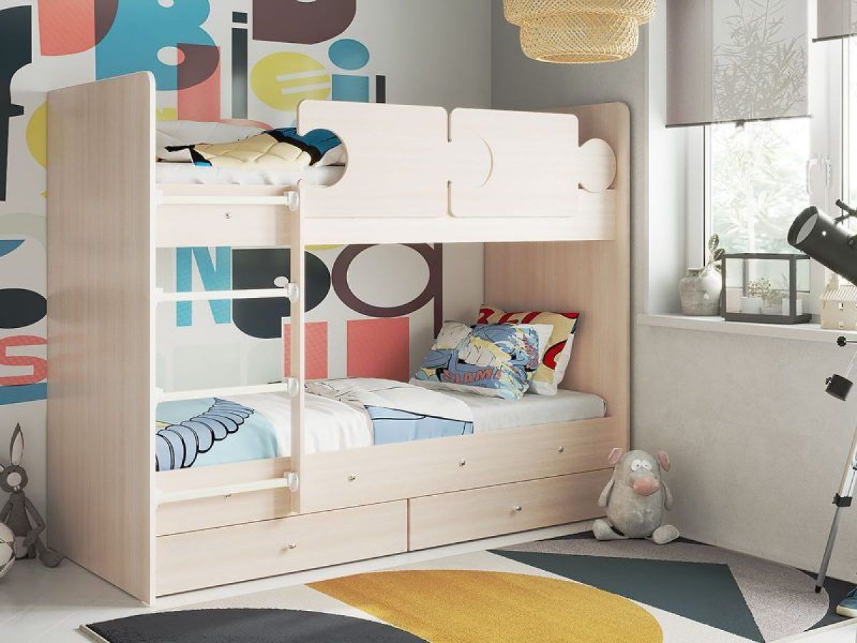 Кровать двухъярусная "Тетрис" (латы) с бортиками + ящики | фото 16