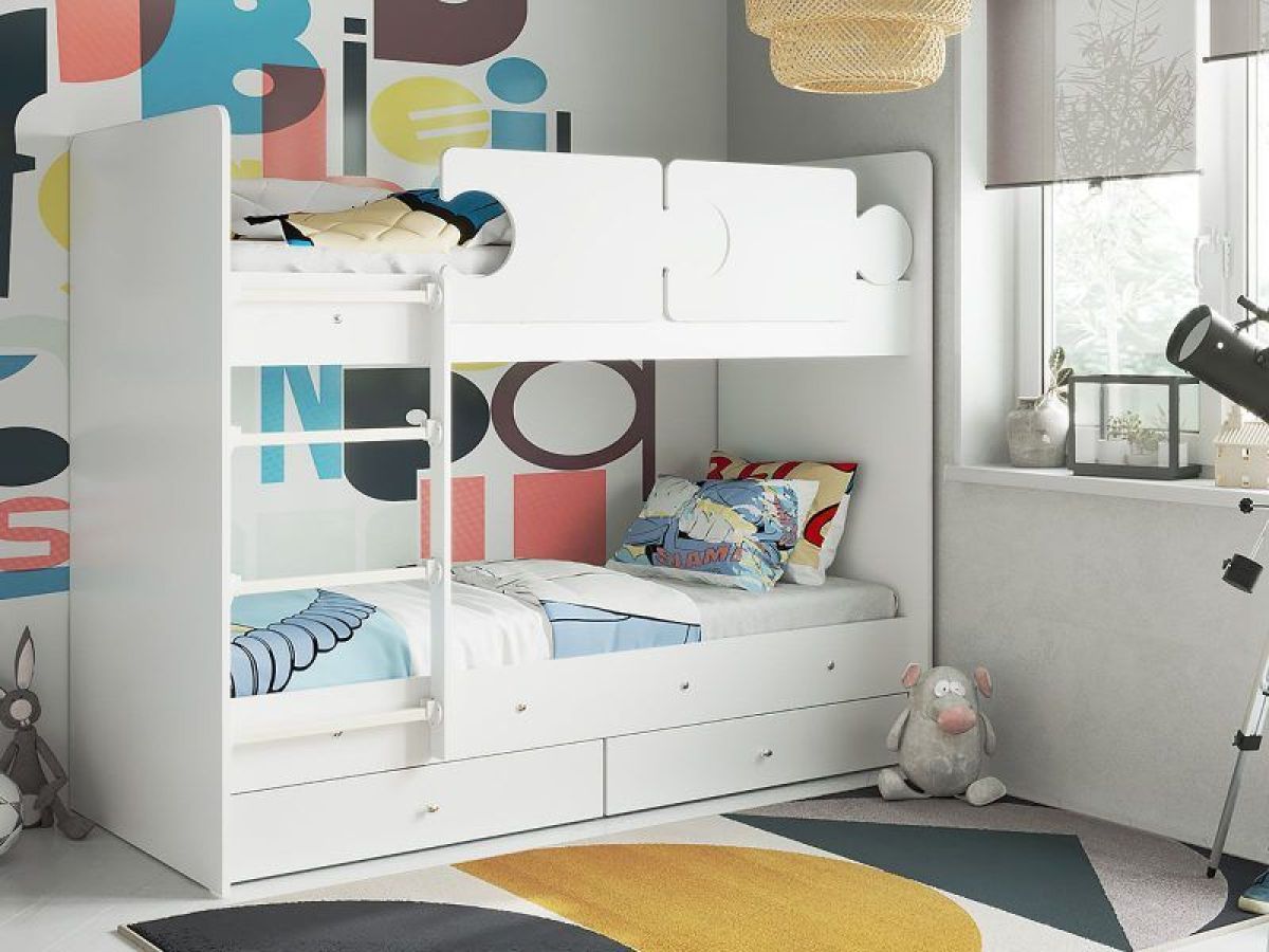 Кровать двухъярусная "Тетрис" (латы) с бортиками + ящики | фото 17