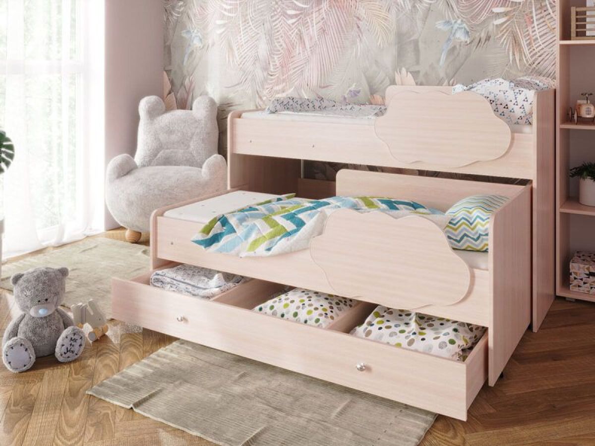 Кровать выкатная Соник на щитах (800*1600) с бортиком + ящик | фото 3