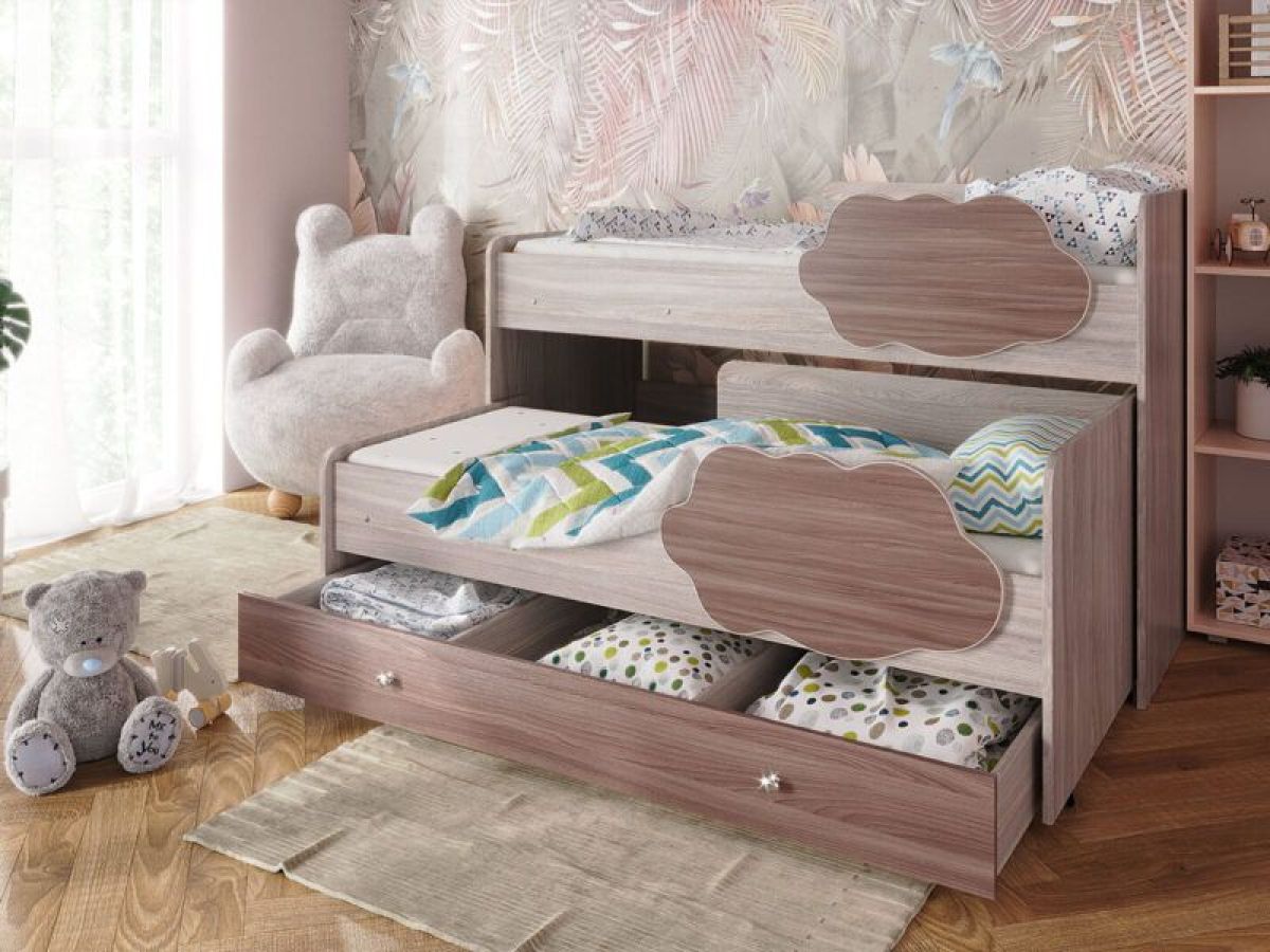 Кровать выкатная Соник на щитах (800*1600) с бортиком + ящик | фото 8