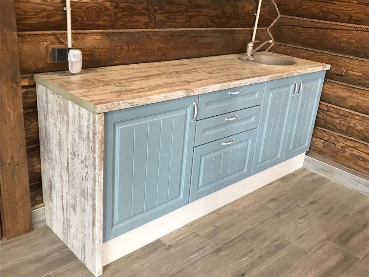 Кухонный гарнитур Принцесса угловой 1200*2400 Арктик/Мурено (модульный) Горизонт | фото 9