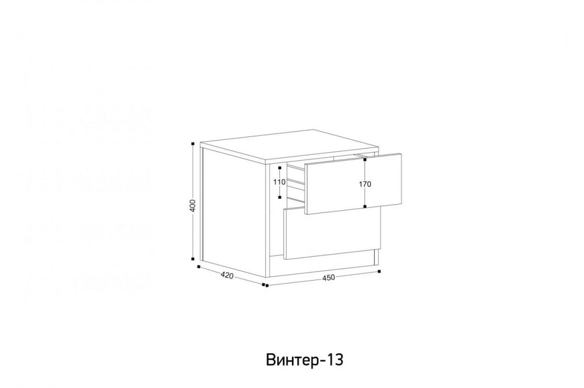 ВИНТЕР - 13 Тумба прикроватная | фото 2