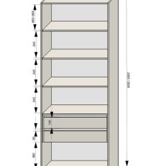 Шкаф распашной серия «ЗЕВС» (PL3/С1/PL2) Серый камень/Небраска натуральный | фото 13