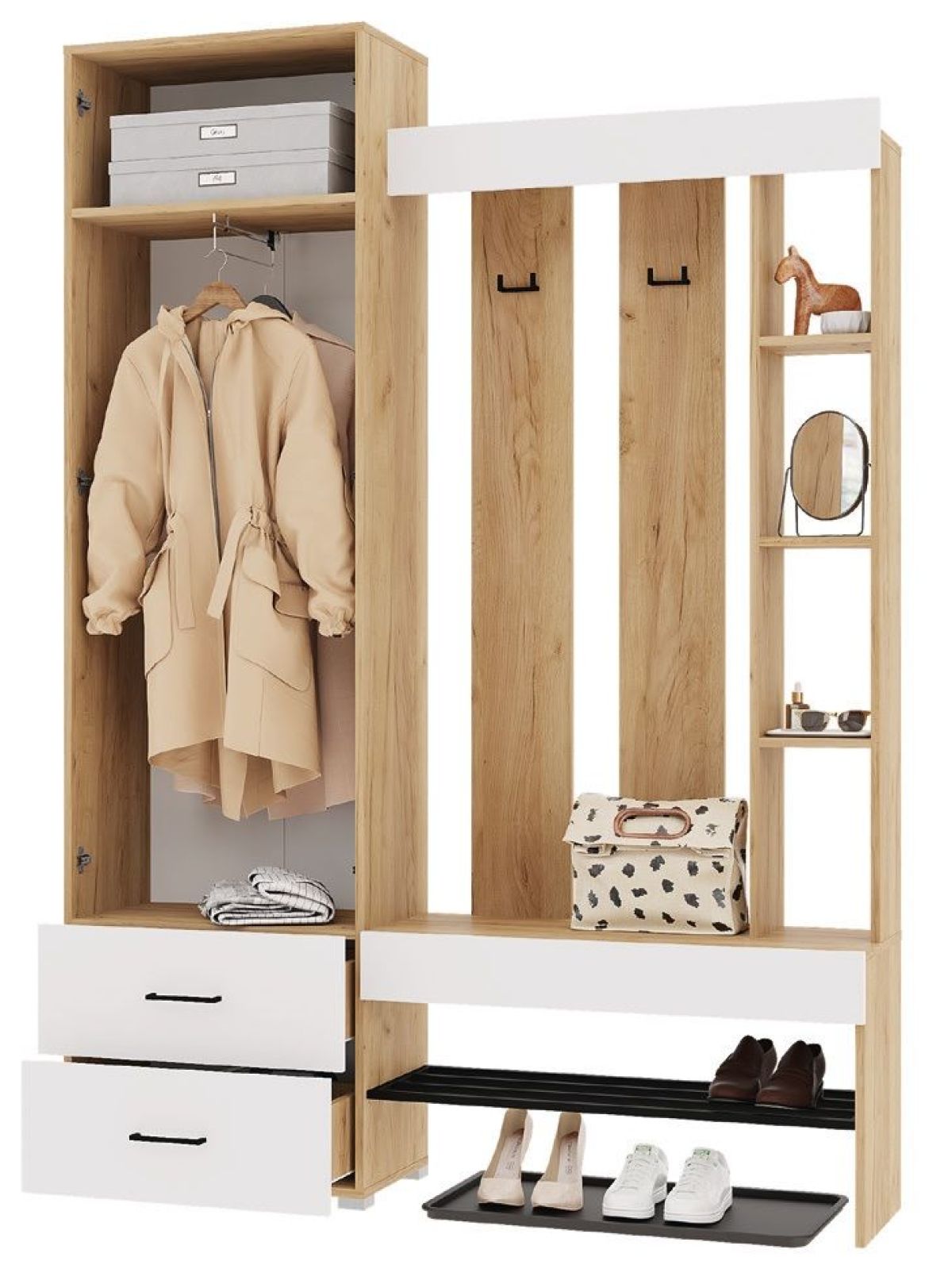 Прихожая Домино (Крафт золотой/Белый) | фото 2