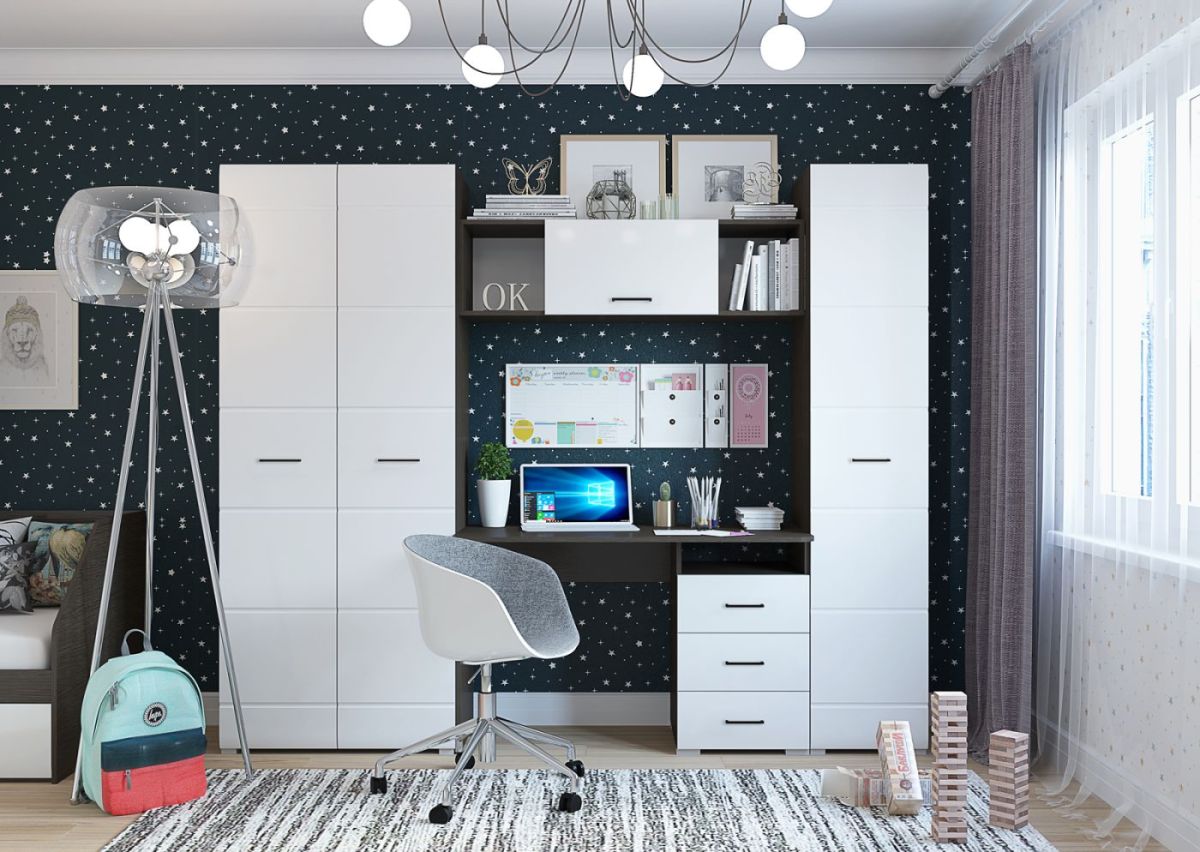 Полка 1200 НЕНСИ (Венге/Белый глянец) | фото 2