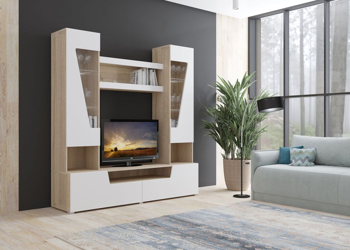 Стенка АНТАЛИЯ 2 (Сонома/Белый софт) | фото 3