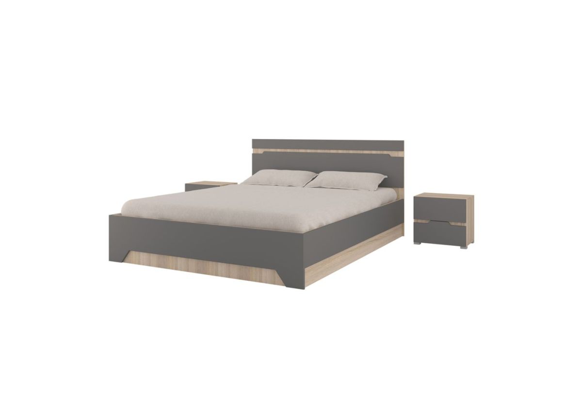 Спальный гарнитур АНТАЛИЯ (модульный) Сонома/Графит софт | фото 2