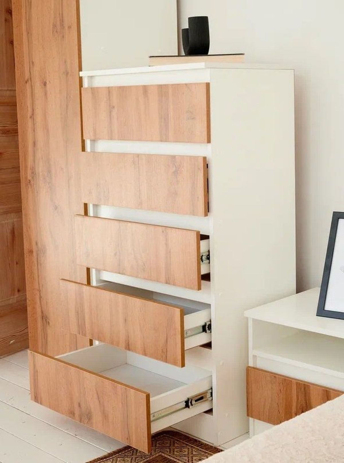 Спальный гарнитур Парус (Белый/Дуб Вотан) модульный | фото 24