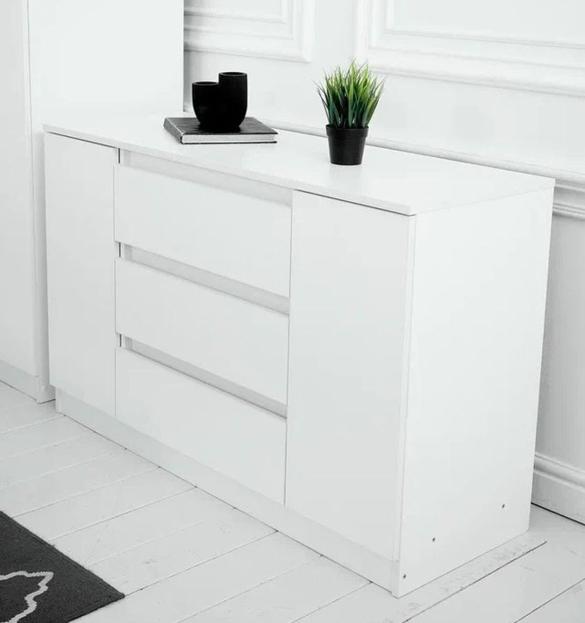 Спальный гарнитур Парус (Белый/Белый) 1400 (Вариант-2) | фото 9