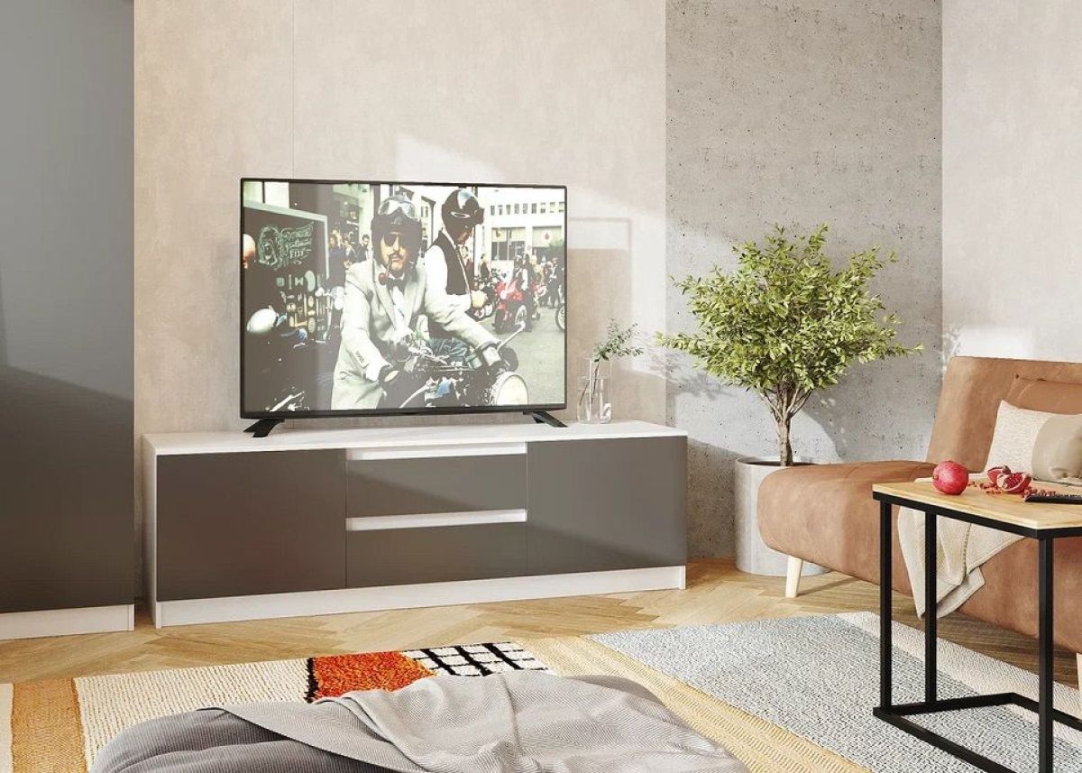 Тумба ТВ большая Парус (Белый/Графит) | фото 2