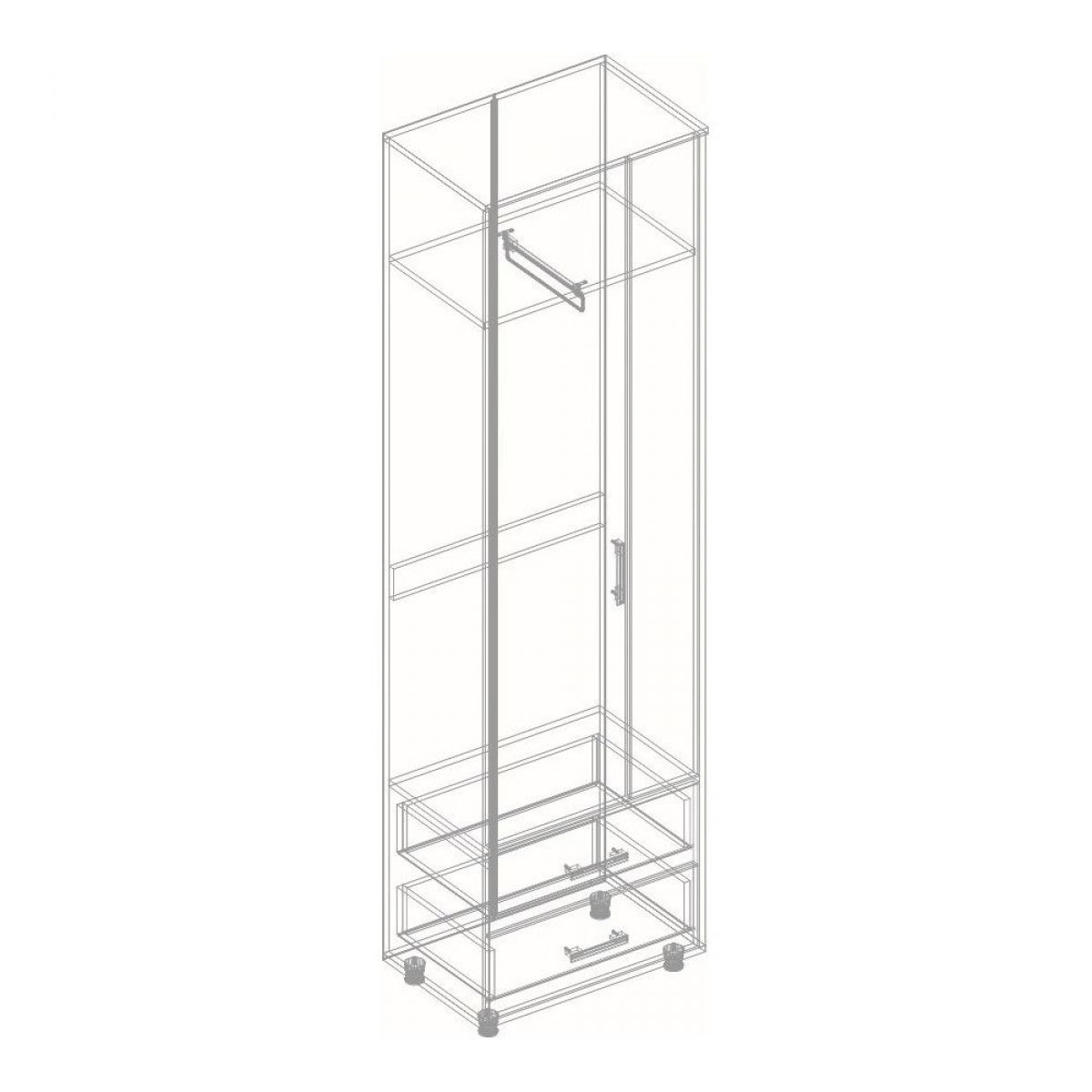 ГРАФ Шкаф 2-х створчатый с 2 ящиками (темно серый) | фото 2