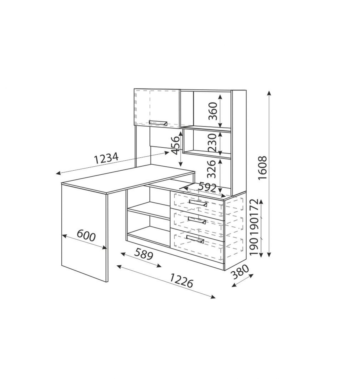 Дуглас (подростковая) М07 Стол угловой | фото 2