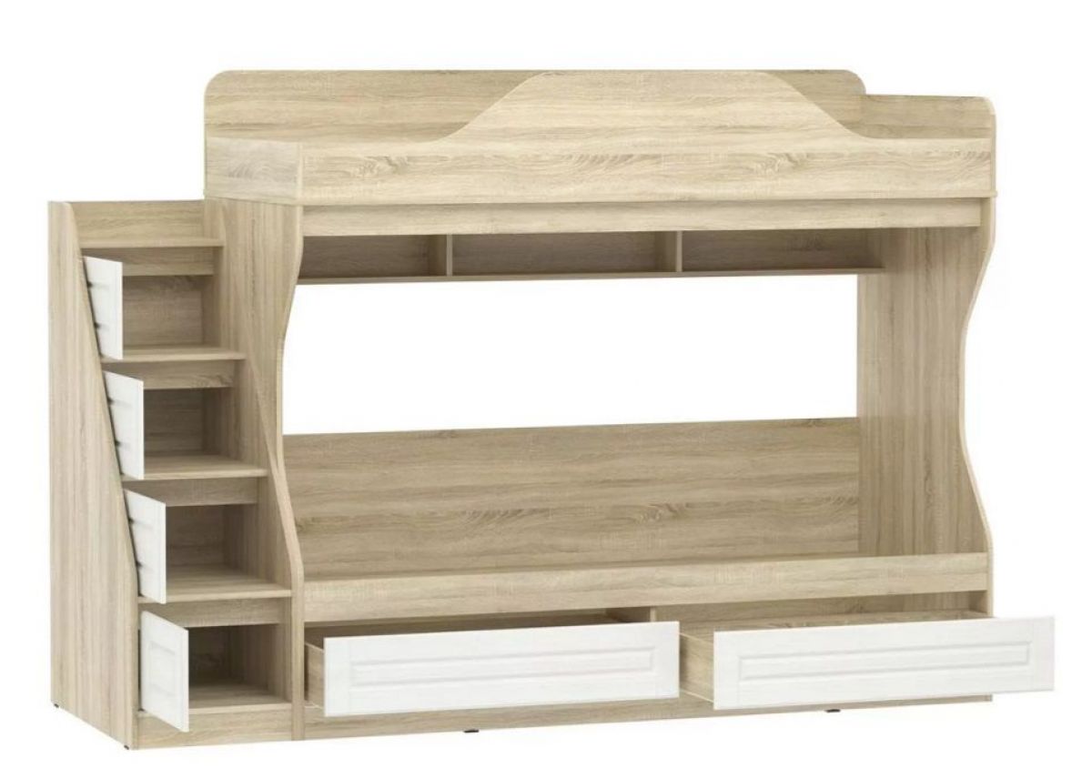 Двухъярусная Кровать Оливия НМ 041.51 (Белое дерево/Дуб Сонома) | фото 2