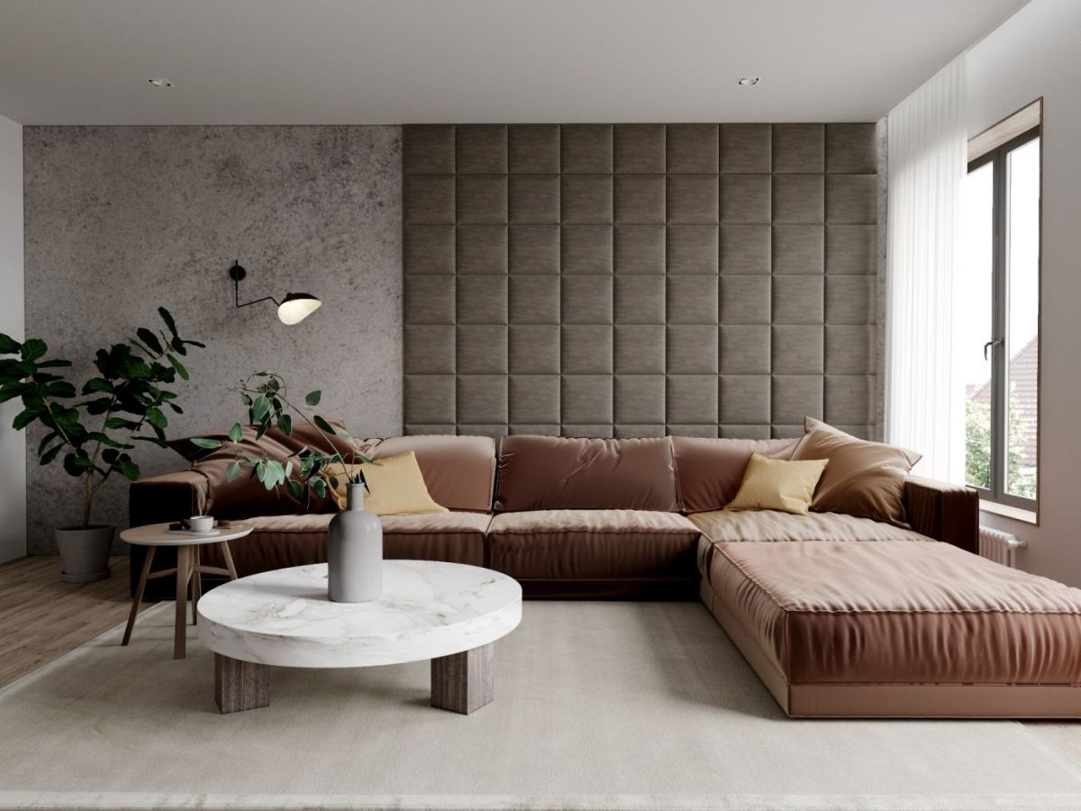 Мягкие панели КВАДРАТЫ 30*30 (9 шт.) для гостиной | фото 3