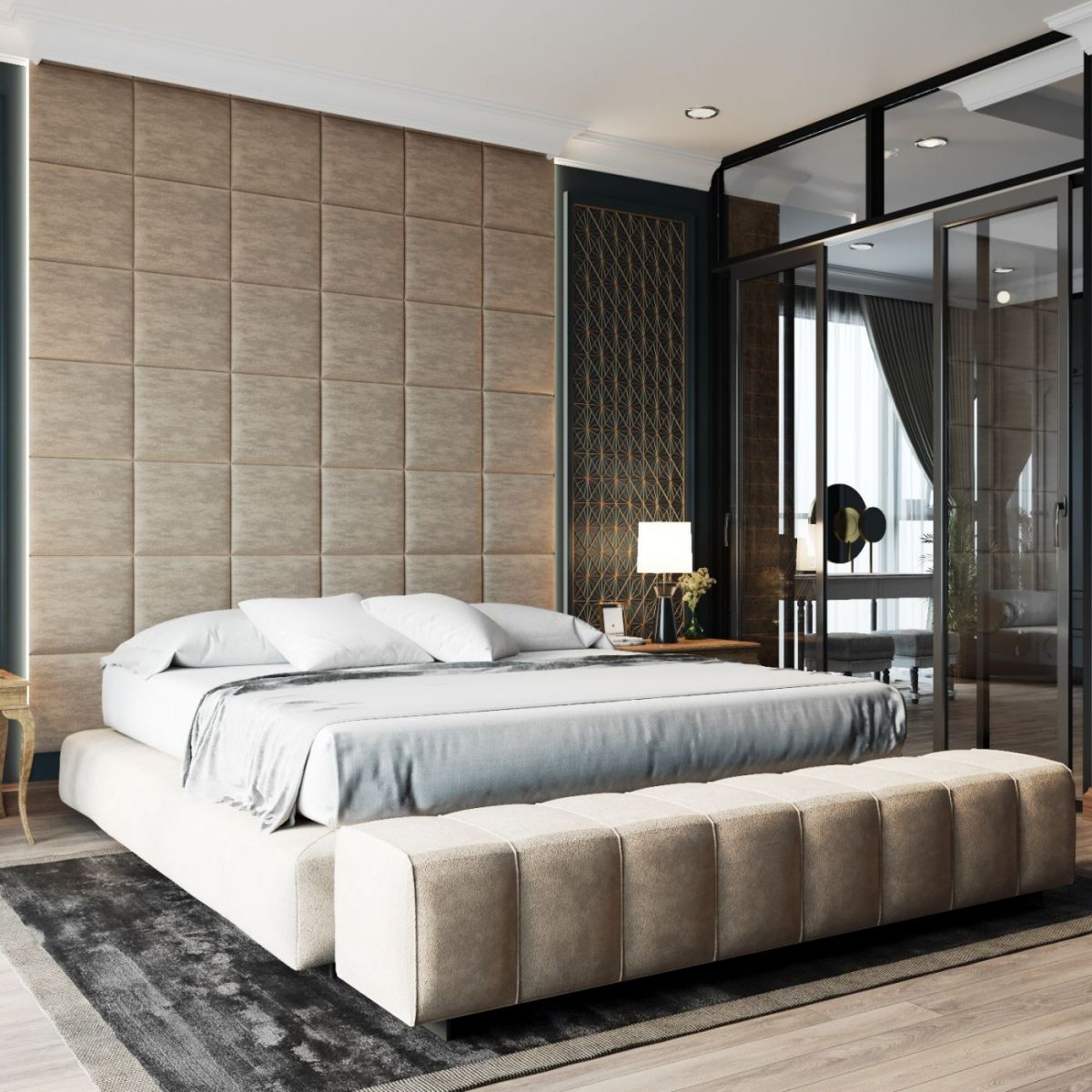 Мягкие панели КВАДРАТЫ 50*50 (2 шт.) для спальни | фото 3