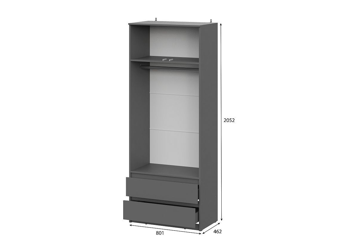 ДЕНВЕР Шкаф двухстворчатый с ящиками (Графит серый) | фото 2