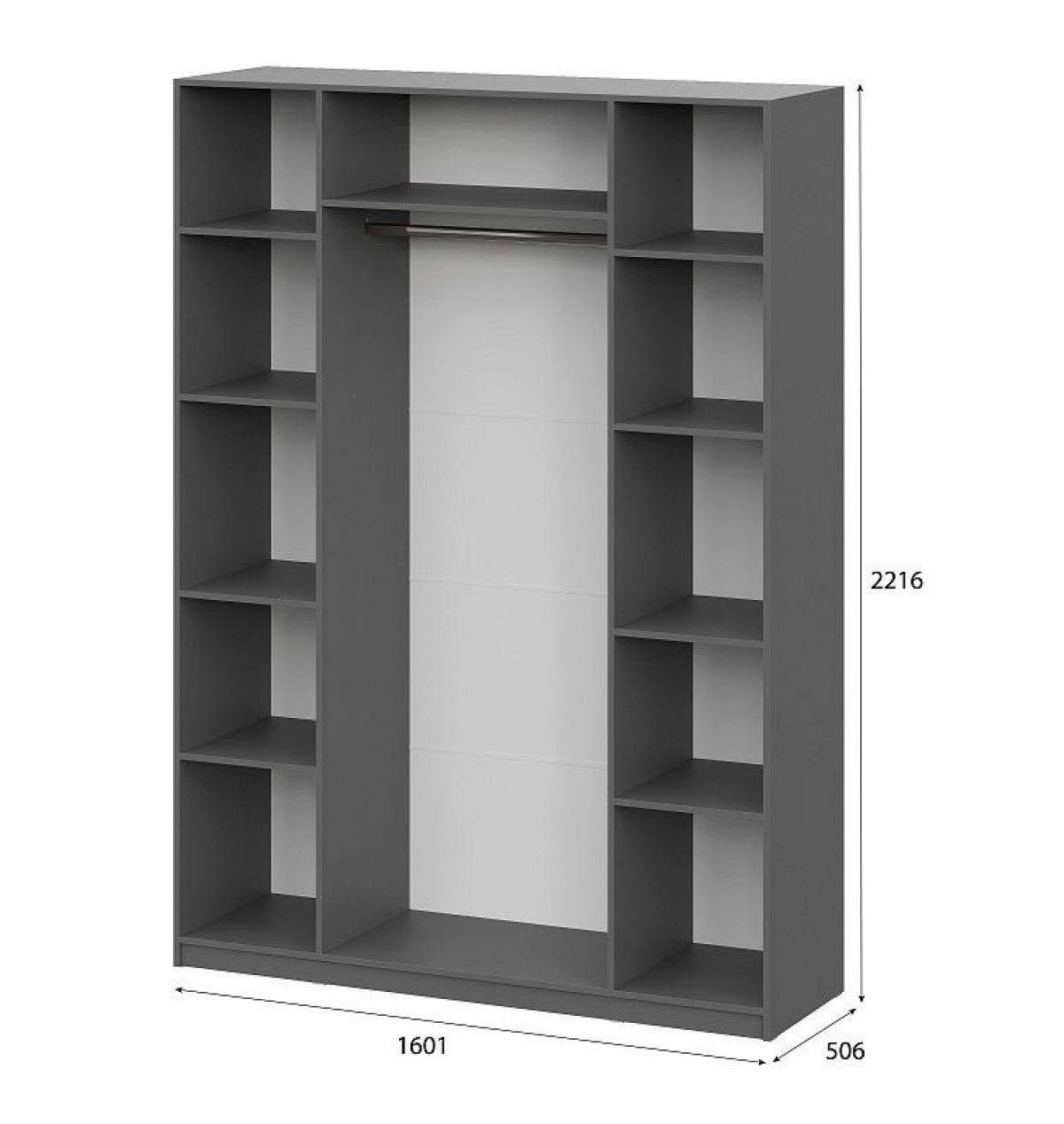 Шкаф ШК-5 (1600) Графит серый | фото 4