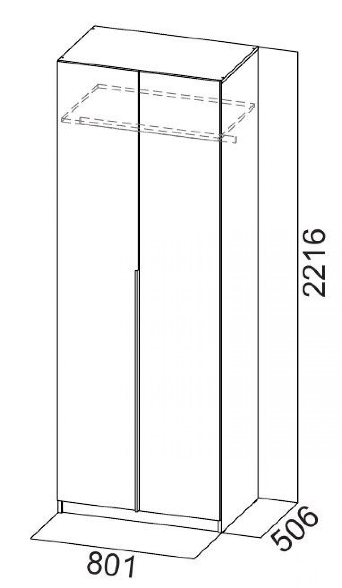 Шкаф ШК-5 + 2 полки + ящики (800) Графит | фото 5