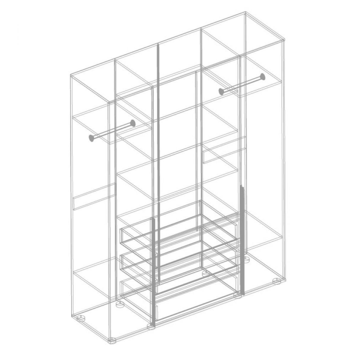 СТИЛ Шкаф 4-ств с 3 ящиками | фото 2