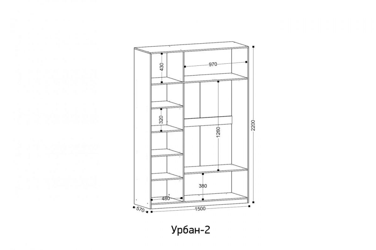 УРБАН - 2 Шкаф 3-х створчатый | фото 2