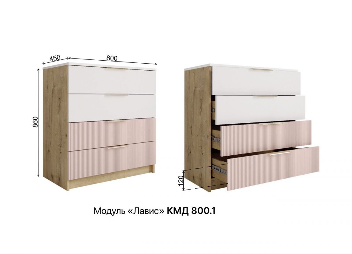 ЛАВИС Детская (модульная) белый/перси ксофт/ручка золотая | фото 3