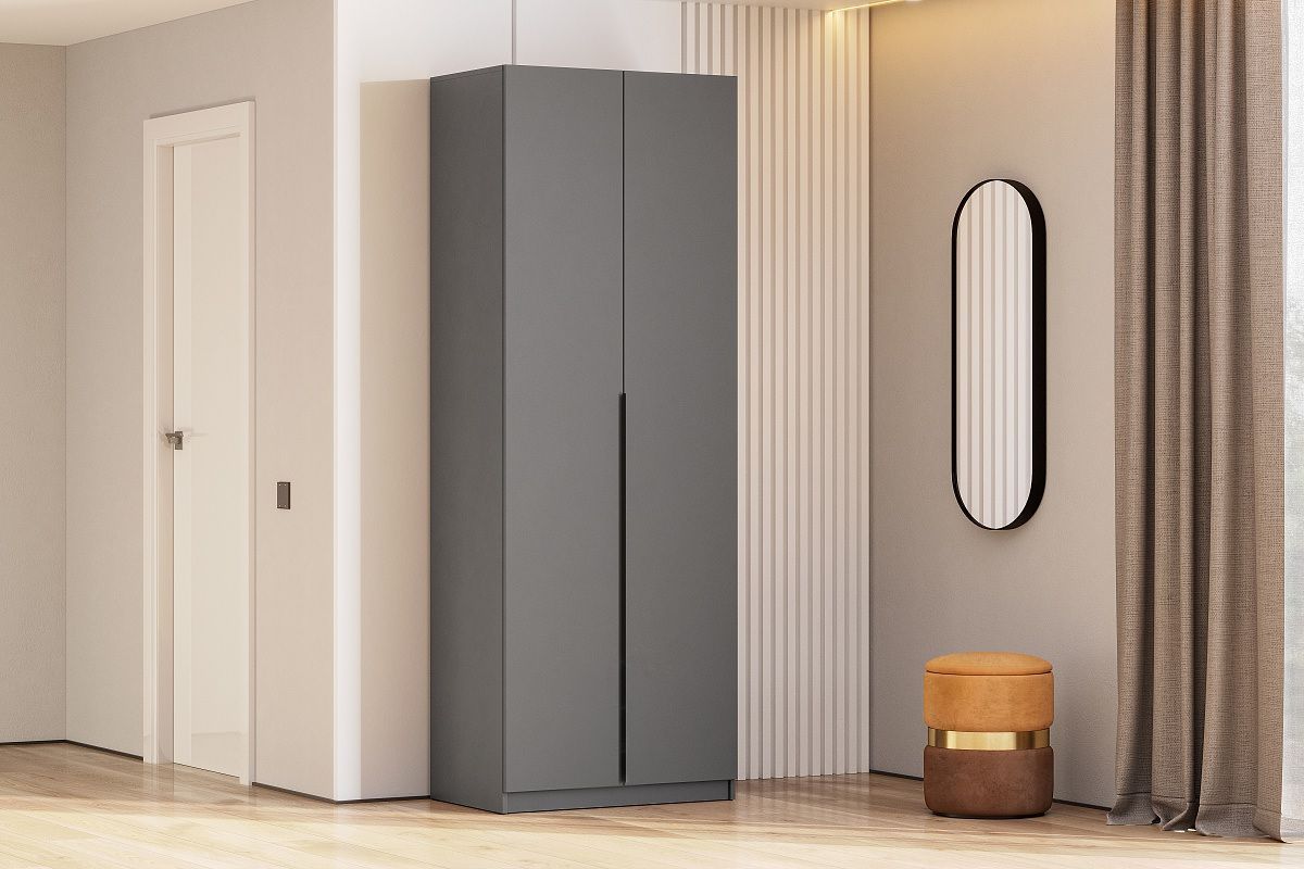 Шкаф ШК-5 + 2 полки (800) Графит серый | фото 2