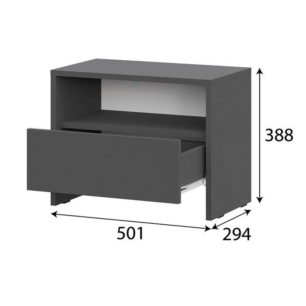 КАМЕЛИЯ 1 Серия 2 Тумба прикроватная Графит серый | фото 3