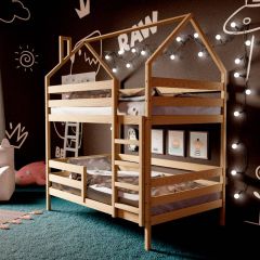 Кровать-домик двухъярусная 80*190 без покраски | фото 2