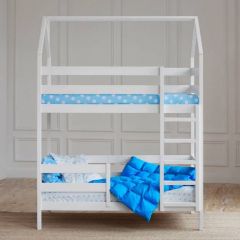 Кровать-домик двухъярусная 80*190 Белый | фото 4