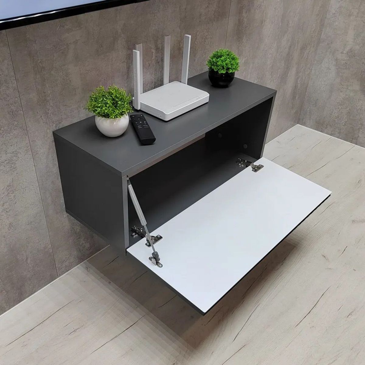 Тумба подвесная под ТВ LINES MTV1-MA 750 Темно-серый (Графит-M 10.1.25) | фото 3