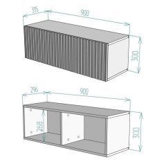 Тумба подвесная под ТВ LINES MTV3-MA 900 Бежевый (Леда-М 10.1.5) | фото 4