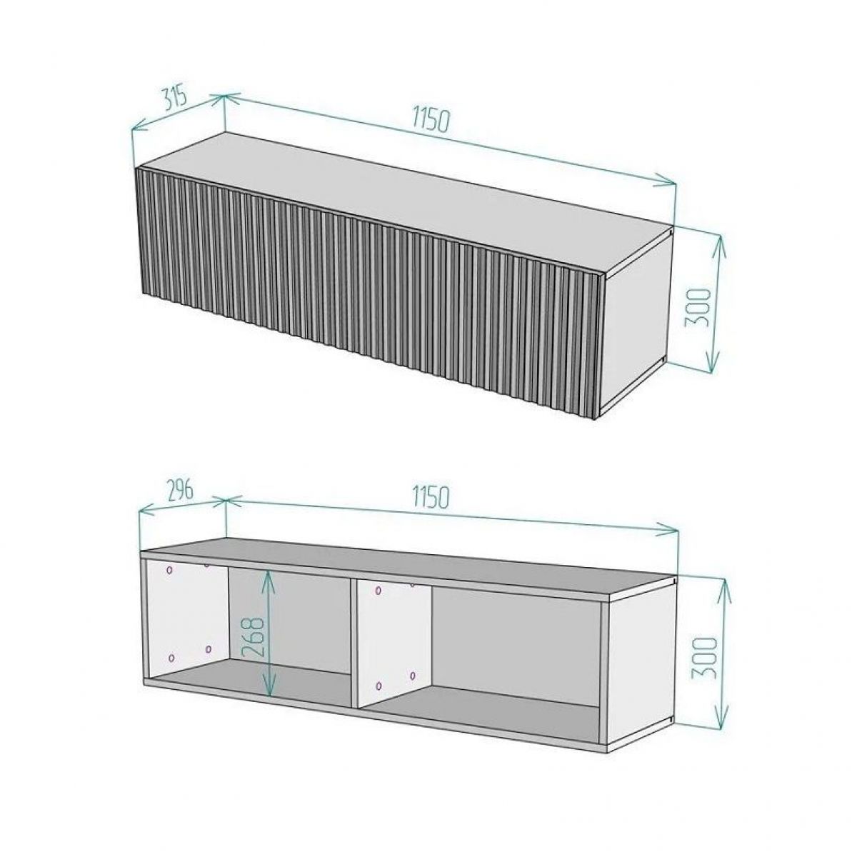 Тумба подвесная под ТВ LINES MTV4-MA 1150 Белый глянец (Белый-M 10.1.1) | фото 4