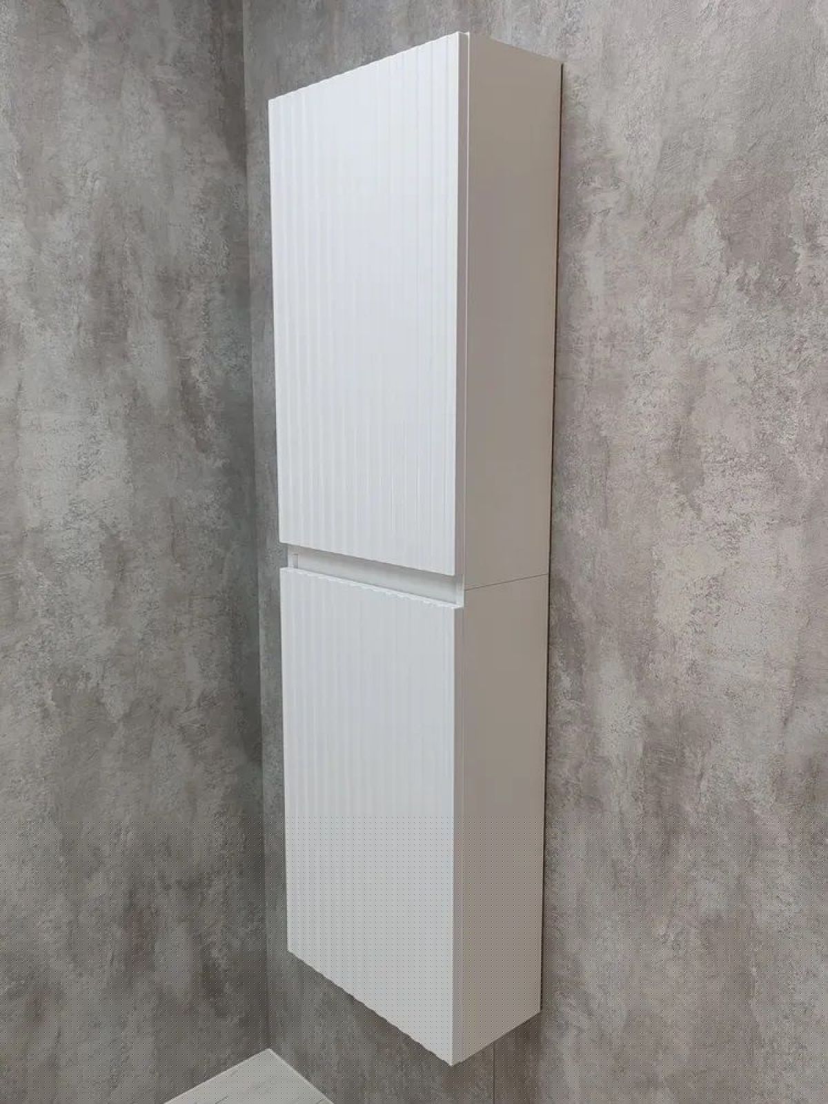 Шкаф пенал навесной для ванной MH11-MA 450х1548 (Белый-М 10.1.1) Белый глянец | фото 8