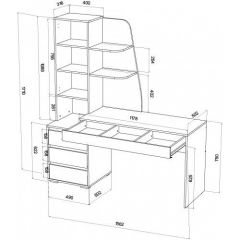 ПИФАГОР Стол компьютерный (дуб вотан/кашемир) | фото 2