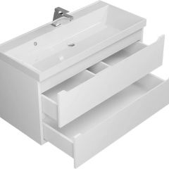 Тумба под раковину Uperwood Tanos 100 см, подвесная, белая матовая | фото 2