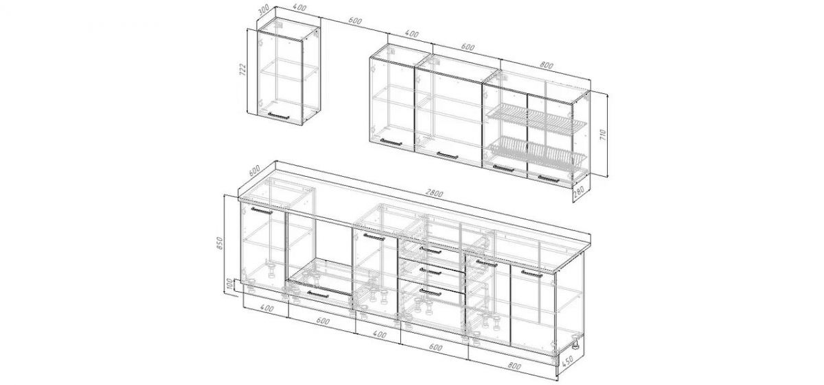 Кухонный гарнитур Антик 2800 (Стол. 38мм) | фото 2