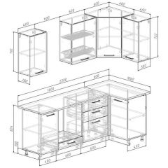 Кухонный гарнитур Антик 2200*1000 (Стол. 26мм) | фото 2