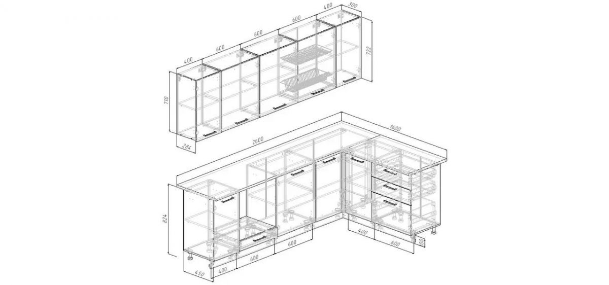 Кухонный гарнитур Белый Глянец 2600*1600 (Стол. 26мм) | фото 2