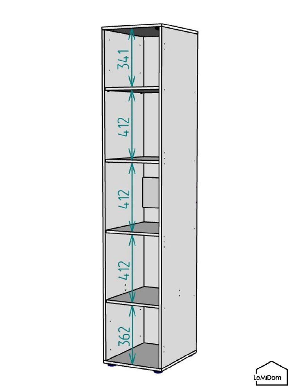 Шкаф Linnea MHR-1-2 2050х400х510 (Графит-М 11.1.25) | фото 3